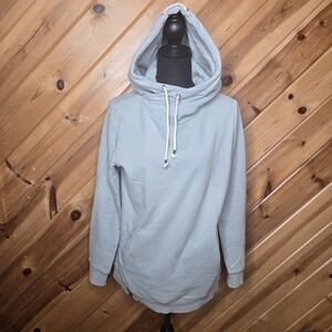 Ampersand Ave Pull Over Hoodie Sweatshirt Size M Thick‎ Cream Blue